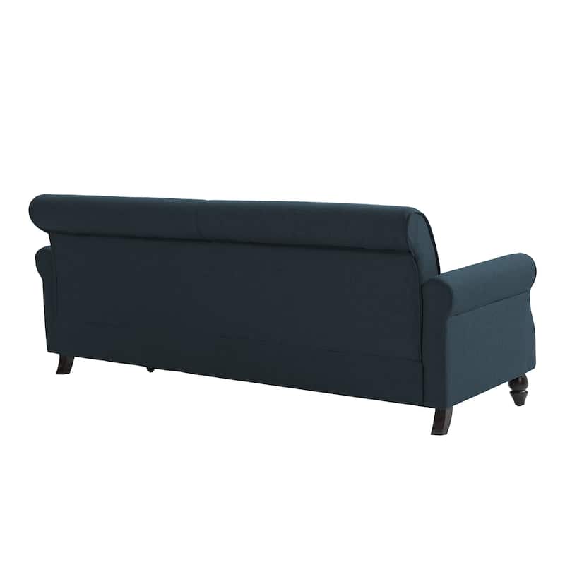 73.3" Mid-century Nailhead Trim Linen Loveseat Sofa