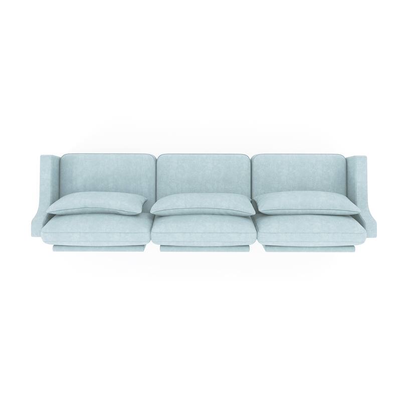105.9″ Chenille 4-Seater Sofa with Wooden Base & High-Resilience Sponge