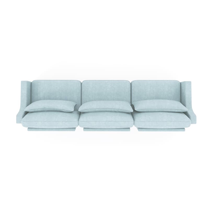 GDFStudio - Thaddeus Chenille Three-Seater Sofa With One Ottoman