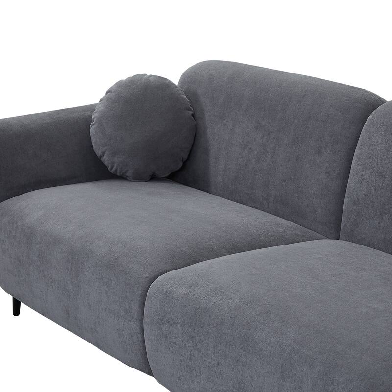 83.9" Chenille Sofa with Storage Pockets, 2-3 Seat Couch for Apartment or Living Room