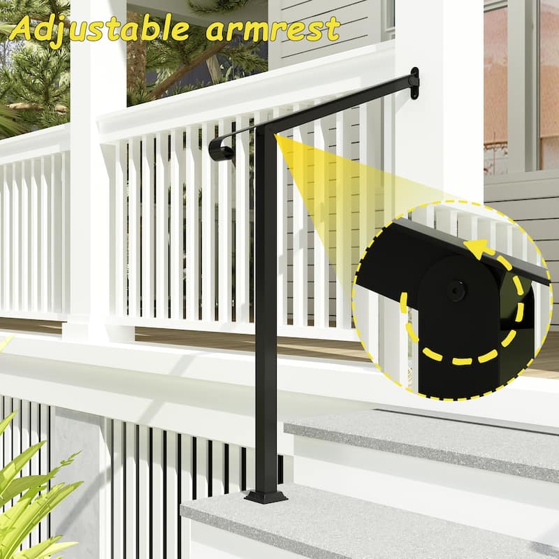 Duty Wrought Iron Outdoor Handrail Safety Rail for Steps, Porches