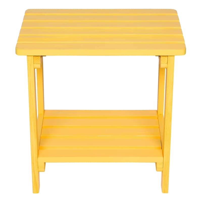 Laguna Adirondack Weather-Resistant 19.75" Wood 2 Tier Side Table by Porch & Den