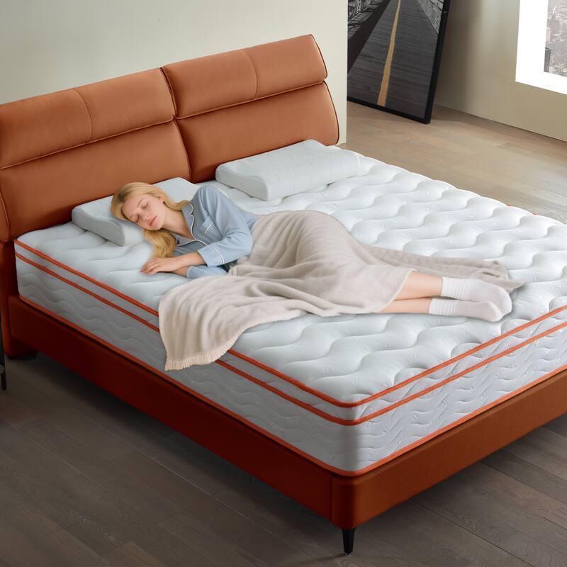 GDFStudio - Zephyrine 12 Inch Hybrid Memory Foam Pocket-Spring Mattress,Medium-Firm Support