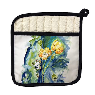 Frog & Flower Pot Holder - 9x9