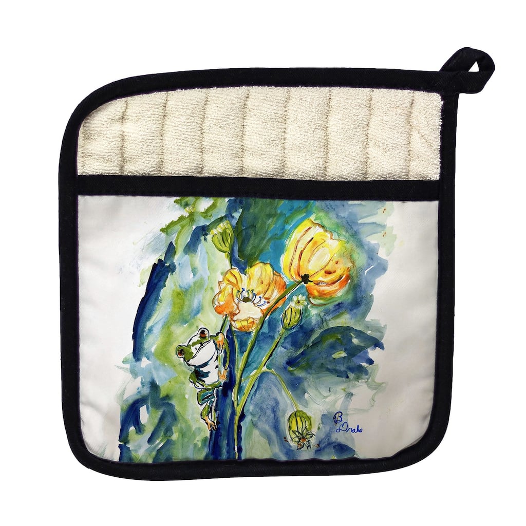 Frog & Flower Pot Holder - 9x9