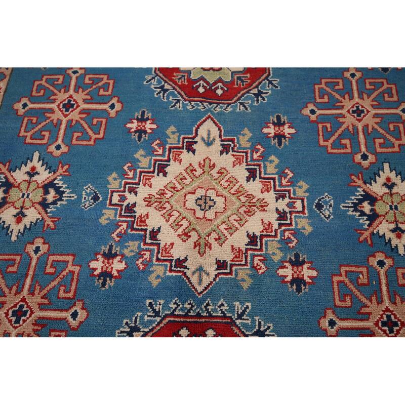Blue Oriental Kazak Rug Hand-Knotted Wool Carpet - 6'7" x 10'0"