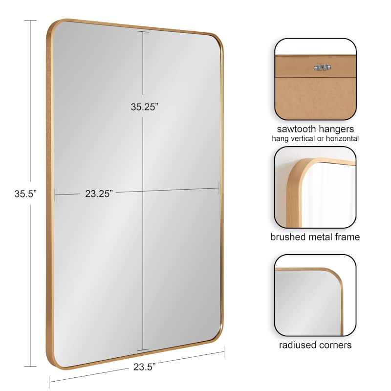 Kate and Laurel Zayda Radius Rectangle Framed Wall Mirror