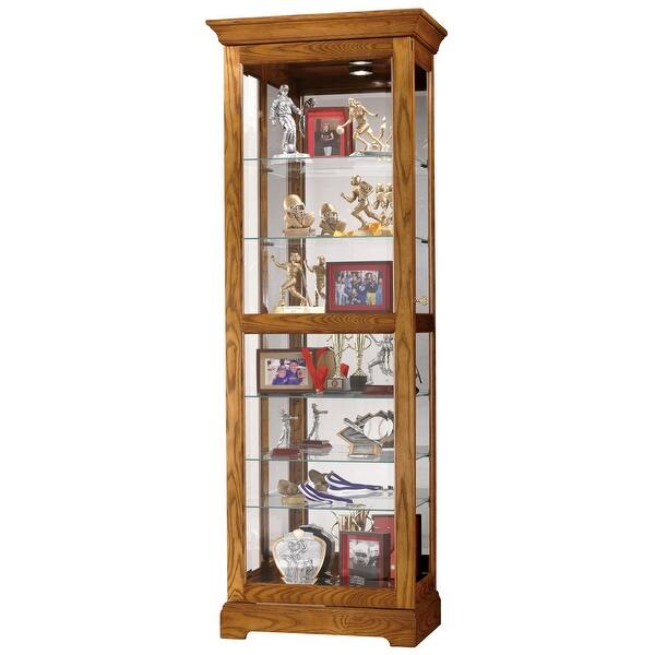 Howard Miller Contemporary/Modern Legacy Oak Wood Oak Curio Cabinet