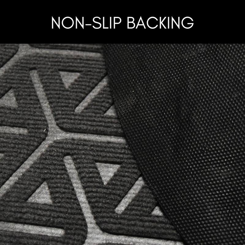 Half-Round Door Mat Heavy Duty Non-Slip Low Profile 30x18 In