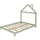 preview thumbnail 28 of 70, Wooden Platform Bed with Wood Slat Support, Modern Solid Wood Kids Bed Frame with House-shaped Headboard, No Box Spring Needed Green - Full
