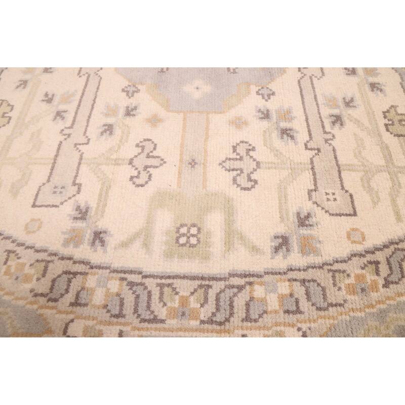 ECARPETGALLERY Hand-knotted Royal Oushak Cream Wool Rug - 8'0 x 8'0