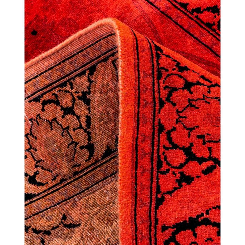 Fine Vibrance, One-of-a-Kind Hand-Knotted Runner Rug - Orange, 2' 6" x 6' 1" - 2' 6" x 6' 1"