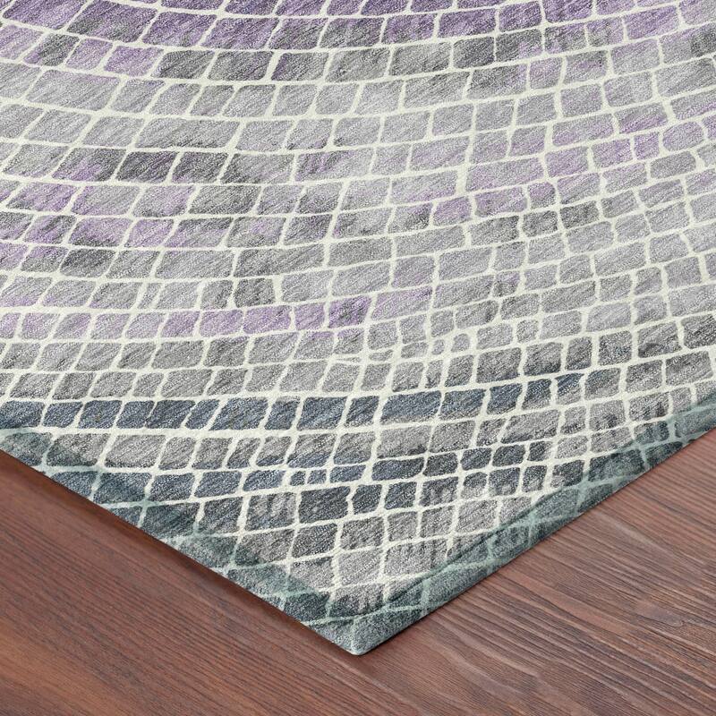 Machine Washable Indoor/ Outdoor Mosaic Rome Chantille Rug