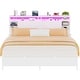 preview thumbnail 37 of 75, Bed Frame with Charging Station and RGB LED Lights, Sturdy Platform Bed with Storage Headboard,