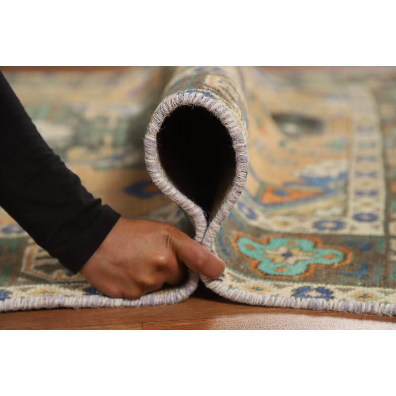 Hand Knotted Oriental 100% Wool Carpet Traditional Medallion Oranges & Rust Tabriz Area Rug - 6' 4'' X 4' 11''