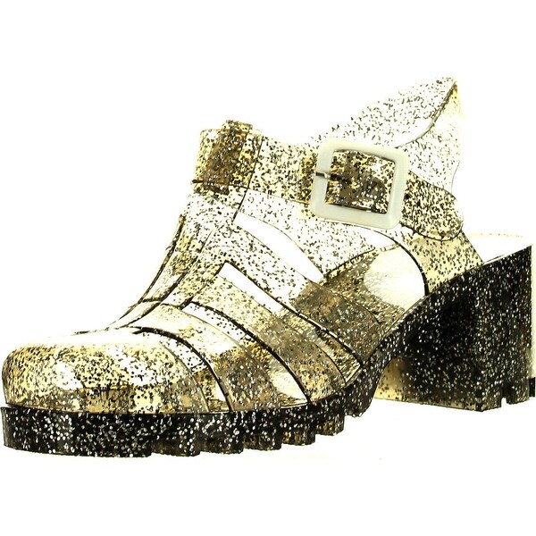 New Womens Summer Retro Jelly Slingback Strappy Heel Rain Fisherman Sandals