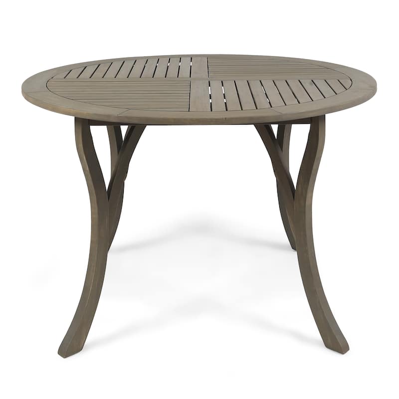 Collins Outdoor 5 Piece Acacia Wood and Wicker Dining Set by Christopher Knight Home