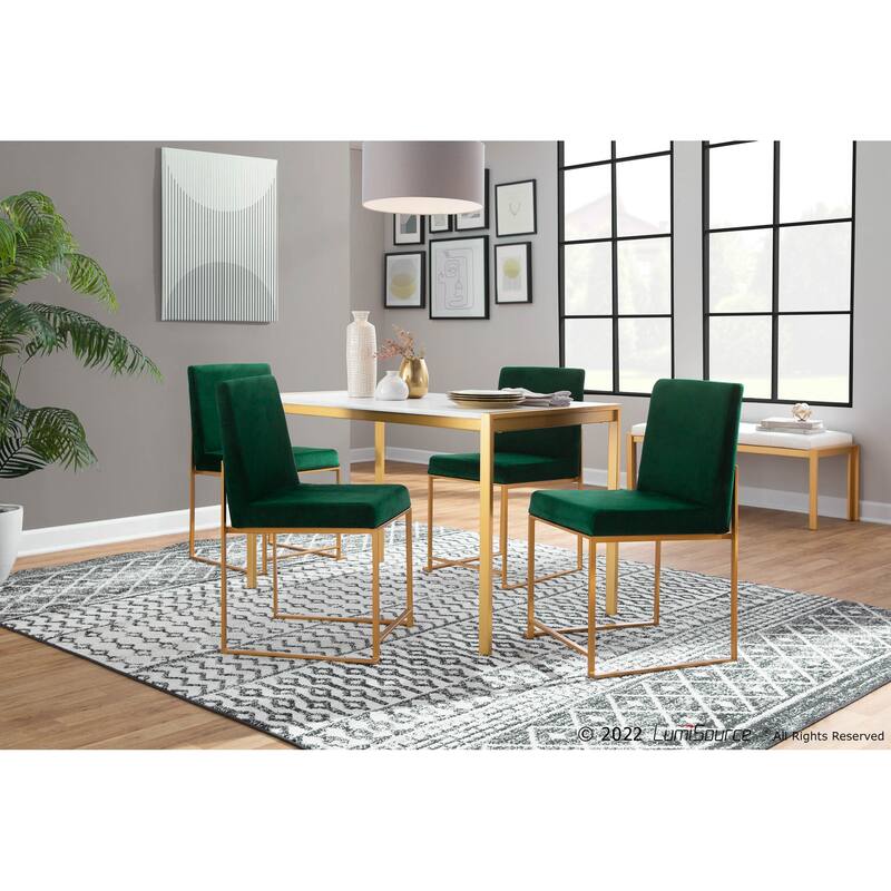 Silver Orchid Forrest Gold High Back Dining Chair - Set of 2