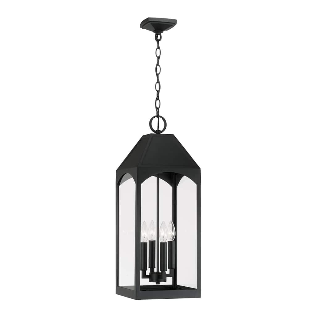 Burton 4-light Black Outdoor Hanging Lantern
