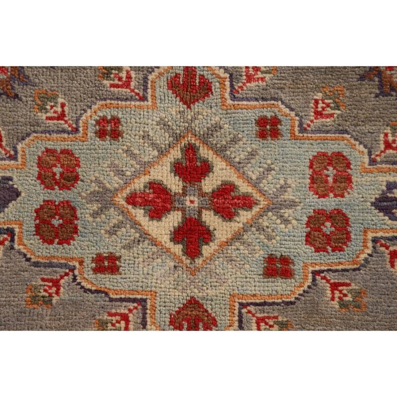 Traditional Kazak Oriental Accent Rug Hand-Knotted Wool Carpet - 3'4"x 4'9"