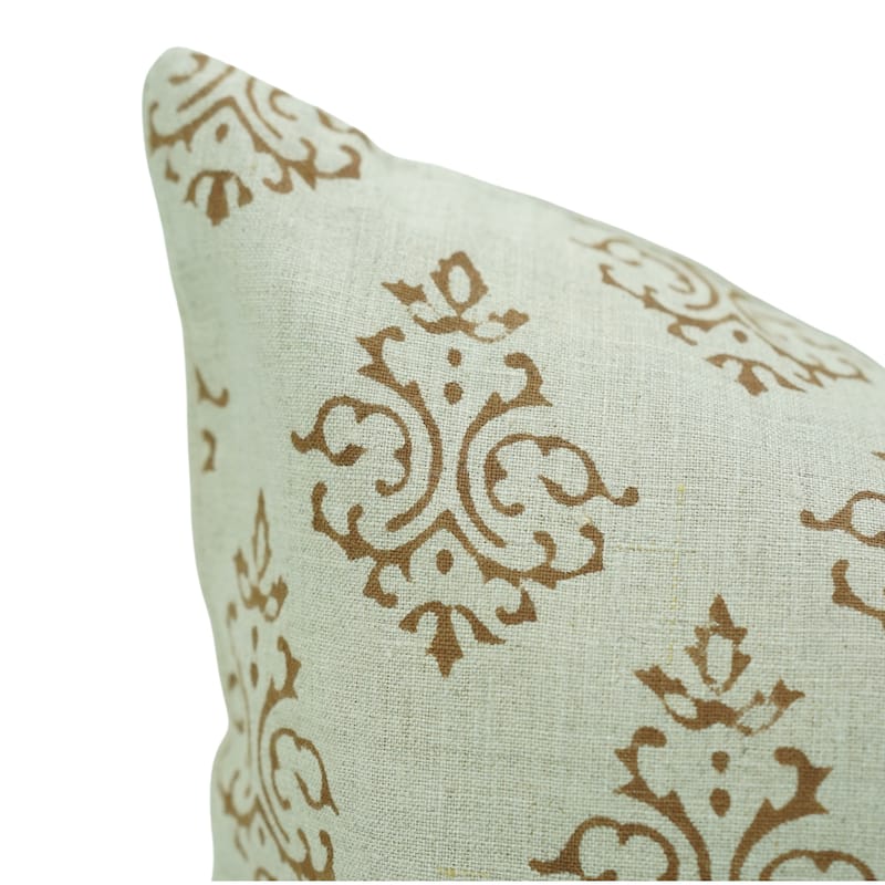 Linen Bohemian Block print pillow Cover Ekakshar Buta
