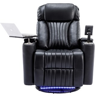 Black 270° Power Swivel Recliner with USB Port - Bed Bath & Beyond ...