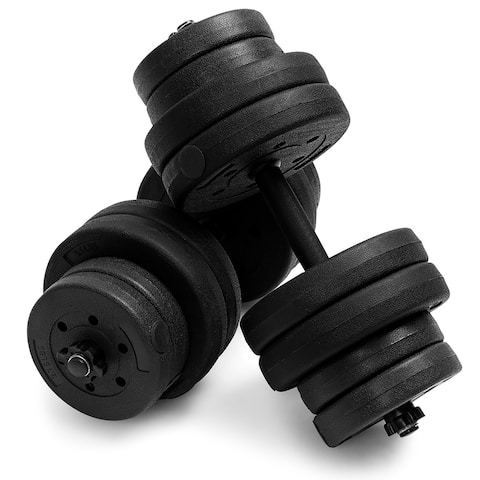 Costway 66 LB Dumbbell Weight Set Fitness 16 Adjustable Plates - See Details