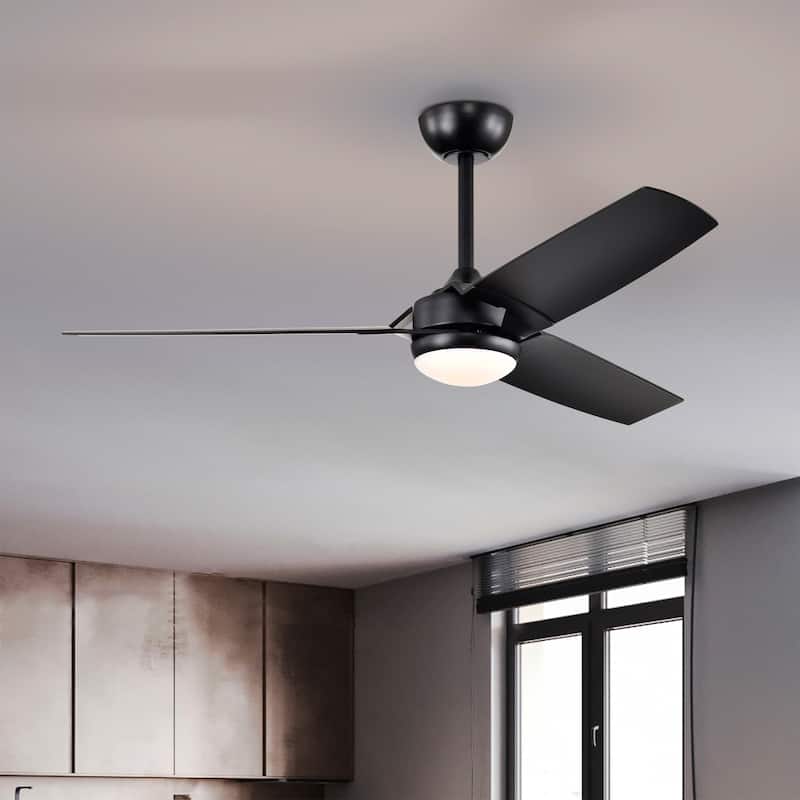 Hestrune 52-inch Black LED Lighted Ceiling Fan