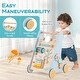preview thumbnail 8 of 7, Wooden Baby Walker Push and Pull Learning Activity Center with Wheels-Blue - Multi