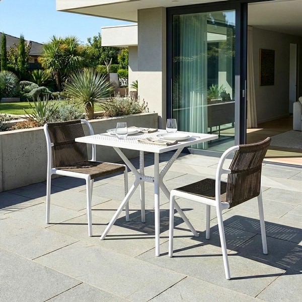 Belden Basma Brown White Outdoor Dining 2 Seats Set - Bed Bath & Beyond ...