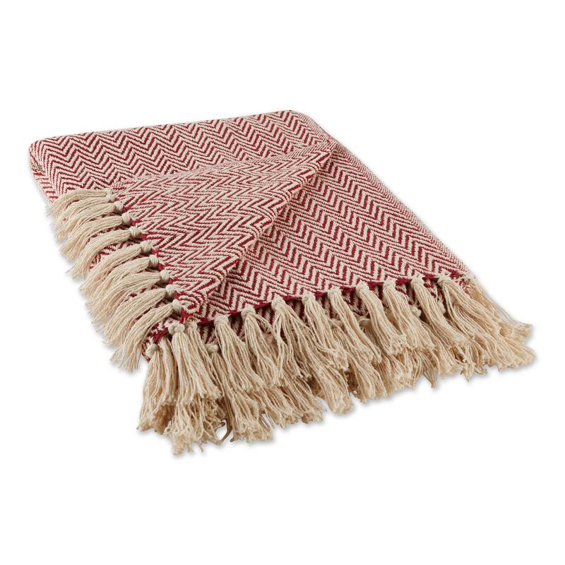 Stone Handloom Chevron Throw