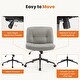 preview thumbnail 8 of 22, Armless Criss Cross Legged Chair with Wheels, Height Adjustable Makeup Vanity Chair, 360 Swivel Wide Task Chair - N/A