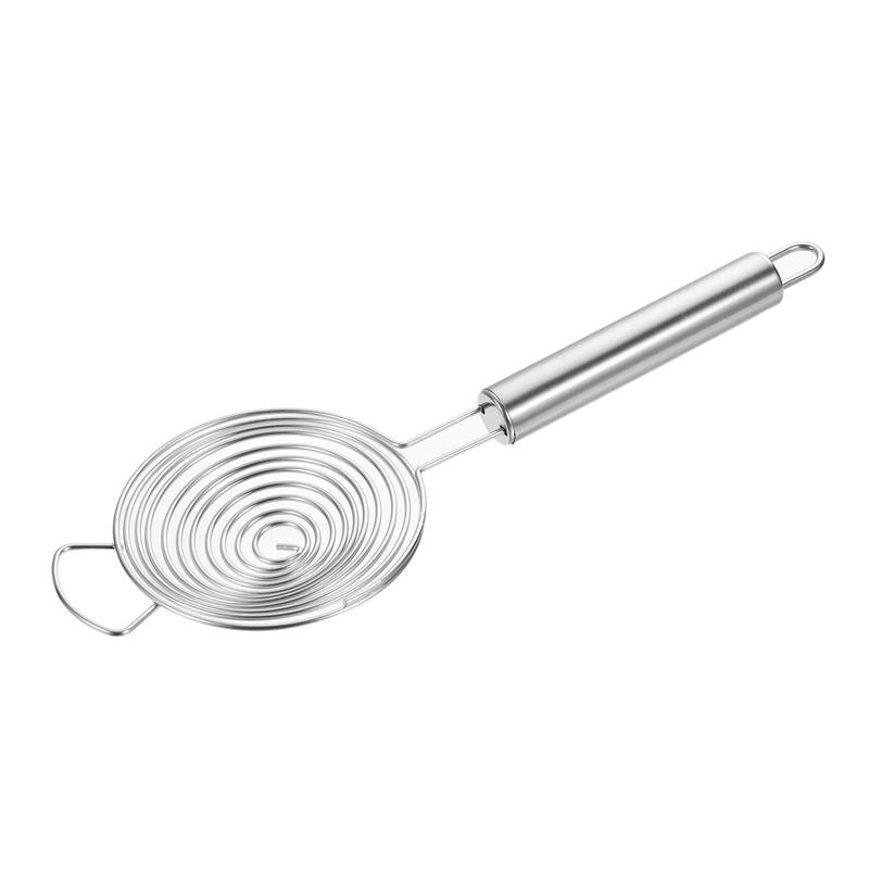 Egg Separator Stainless Steel Egg Yolk Separator with Long Handle Baking Tool - Silver