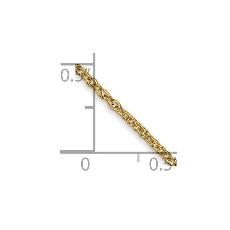 Curata 14k Yellow Gold 1.4mm Solid Cable Chain Necklace Options: 16 18 20 22 24 26