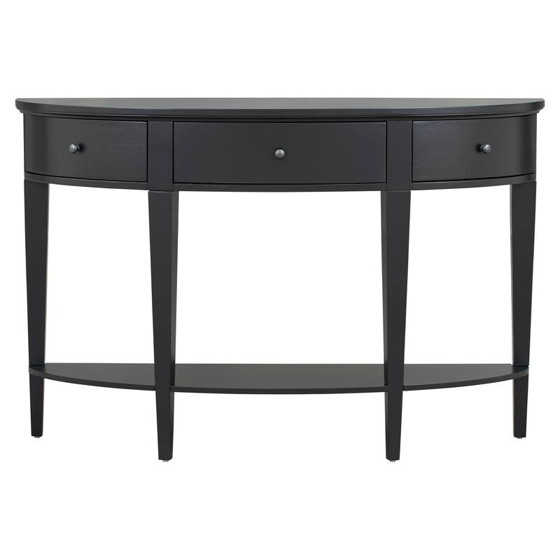 Modern Curved Console Table Sofa Table with 3 drawers and 1 Shelf for Hallway, Entryway, Living Room
