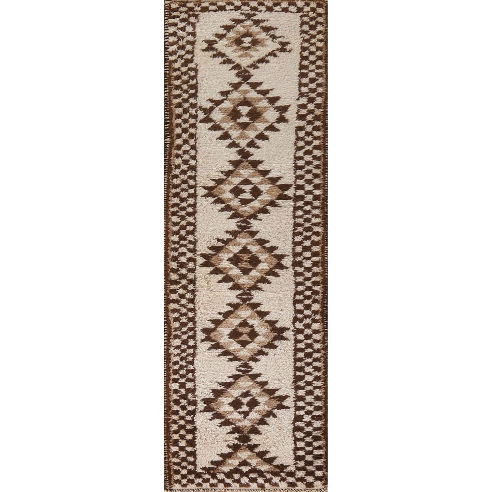 Anatolian Beige Turkish Runner Rug Handmade Oriental Wool Carpet - 2'8"x 10'8"