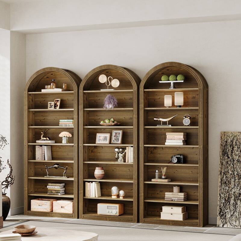 79.53" Tall Modern Arched Bookcase
