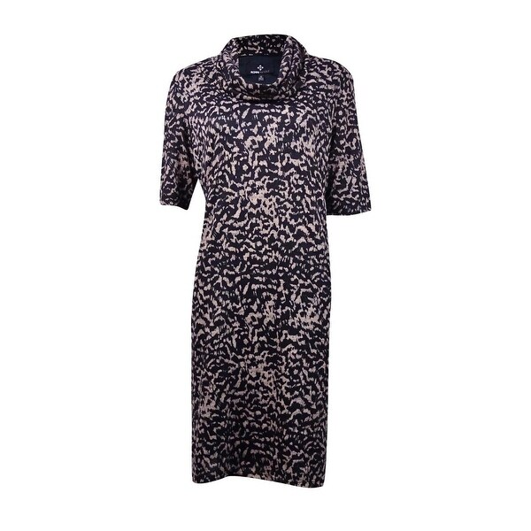 black knit shift dress