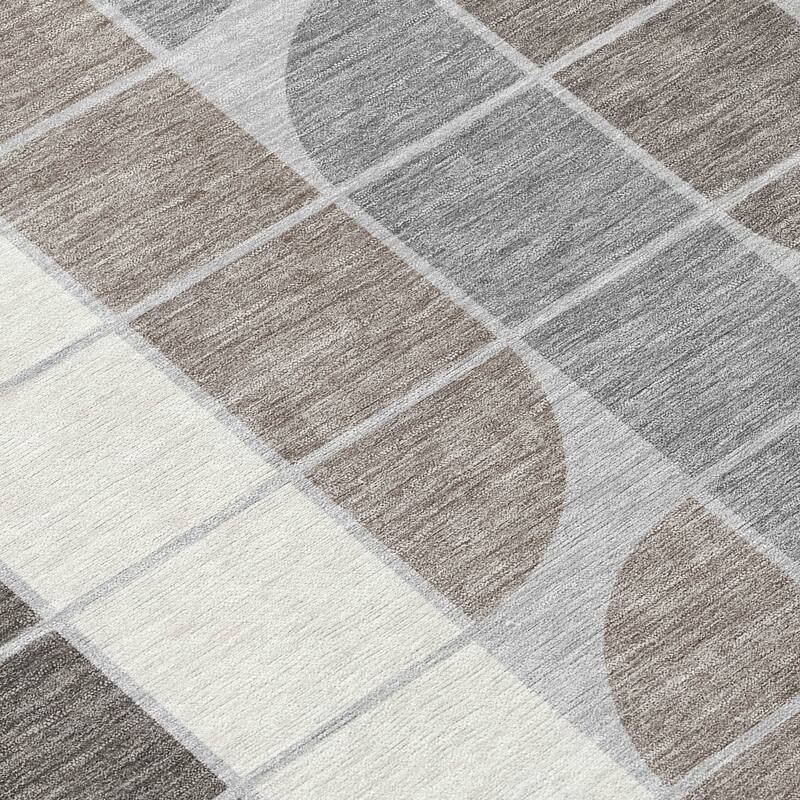 Machine Washable Indoor/ Outdoor Modern Finch Chantille Rug