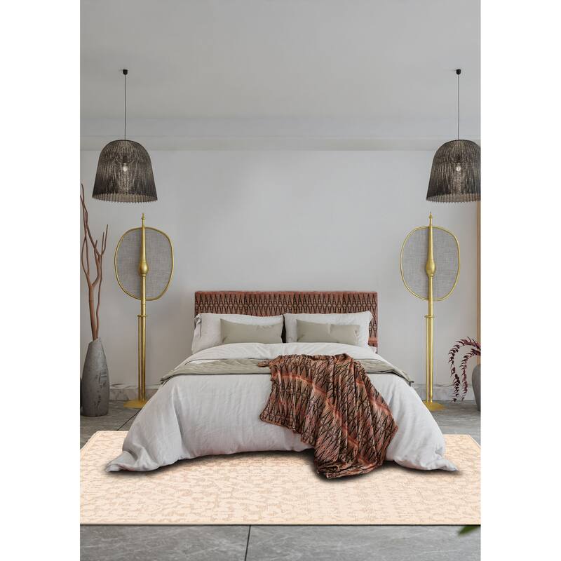 ECARPETGALLERY Hand-knotted Tangier Cream Wool Rug - 5'0 x 7'10