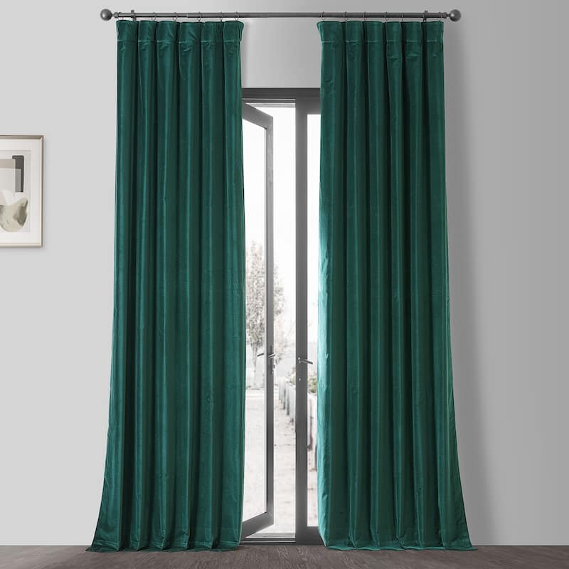 Exclusive Fabrics Vintage Cotton Velvet Room Darkening Curtains - Luxurious Drapery in Timeless Elegance (1 Panel)