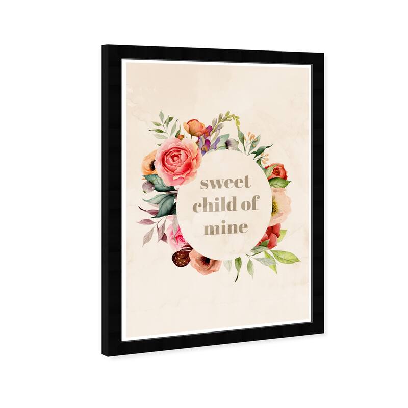 Wynwood Studio Prints Fashion and Glam Sweet Child Of Mine Brown and Tan Shabby Chic Wall Art Canvas Print