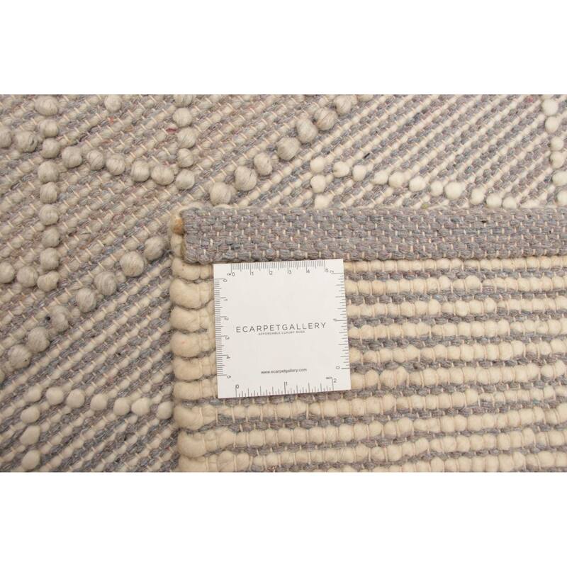 ECARPETGALLERY Braid weave Sienna Grey Wool Rug - 4'11 x 7'10