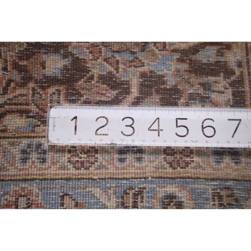 Distressed Traditional Mashad Persian Vintage Handmade Wool Carpet - 8'0"x 11'5"