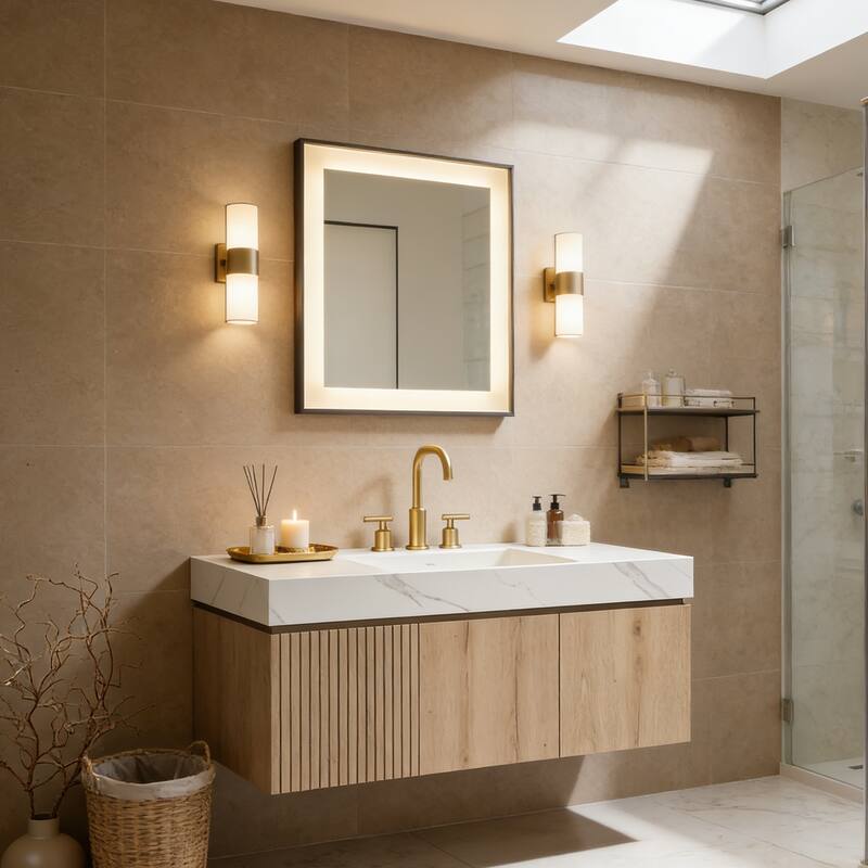 Floating Storage Bathroom Vanity with 3 Pre-drilled Faucet Holes