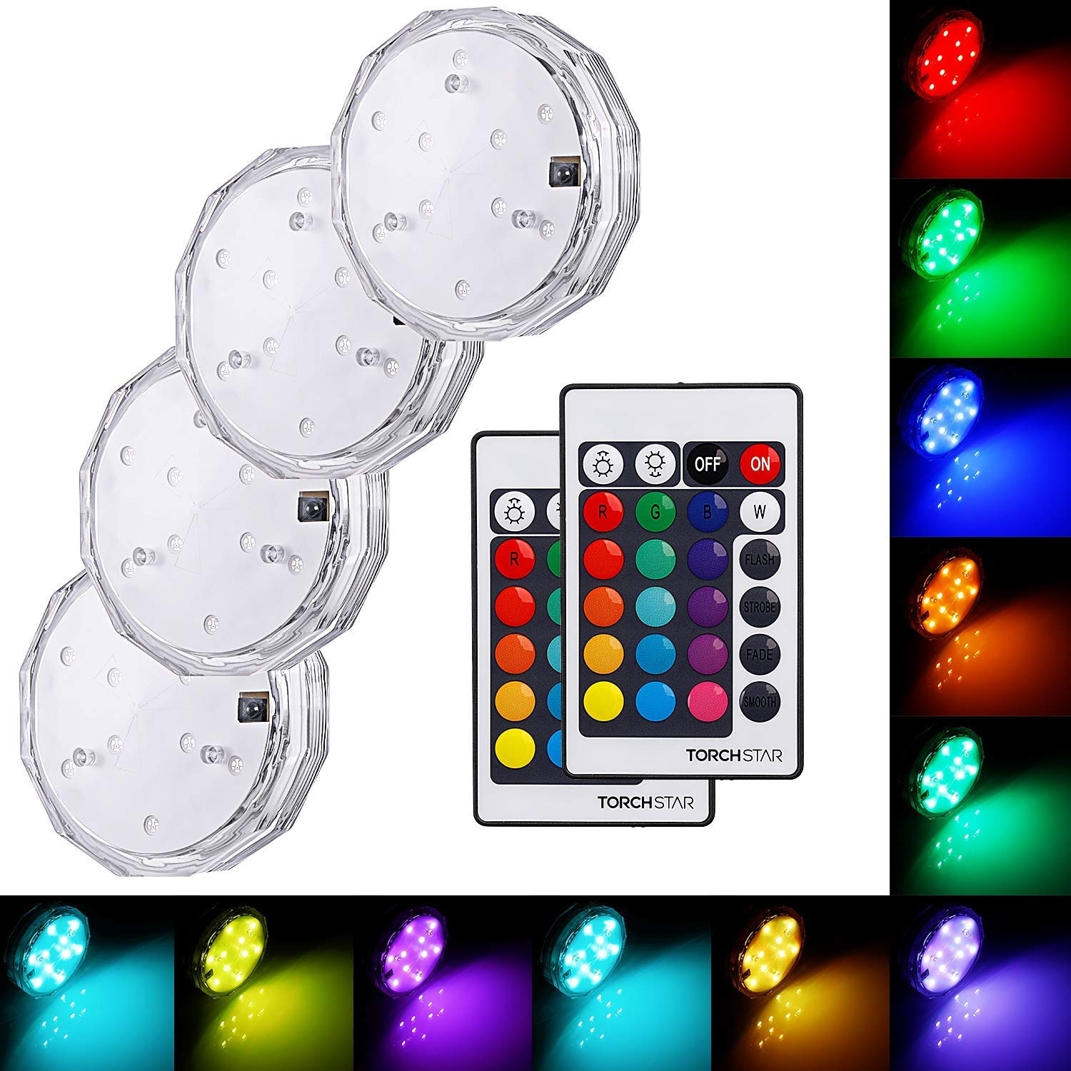 4Pcs Submersible LED Underwater Lights with Remote Controlled, Battery  Operated Waterproof Wireless Multi-Color Lights - Bed Bath & Beyond -  32546662