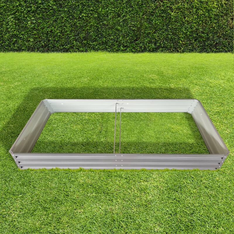 Modern Minimalist Garden Bed Patio Kit Planting Bed with Oval Structure Rust Proof, for Vegetables Flowers Herb - 8' x 10'