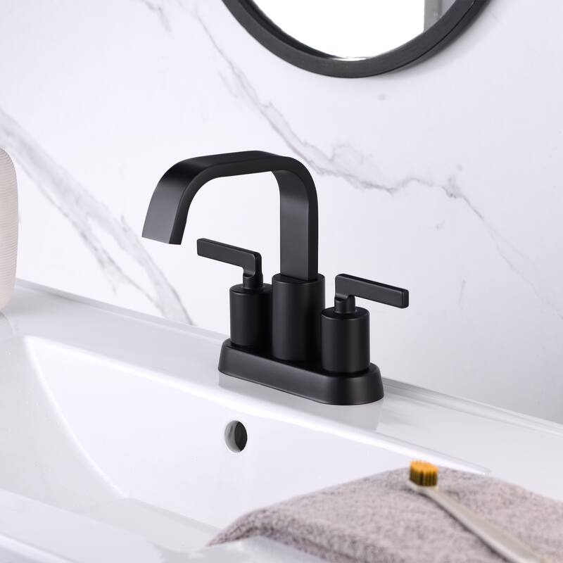 Luxier MSC14-T 4 in. Centerset 2-Handle Bathroom Faucet with Drain