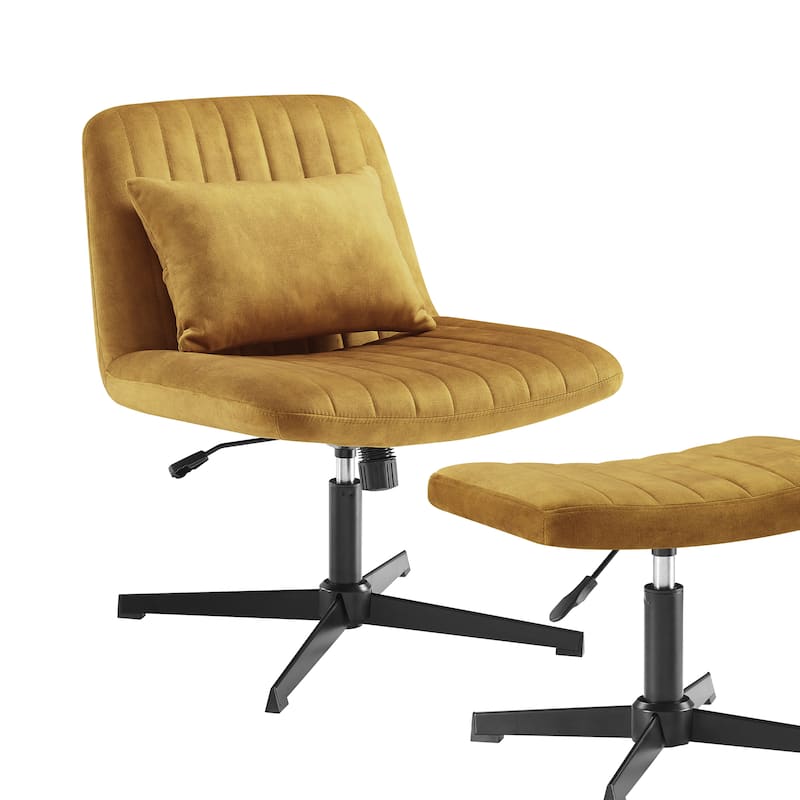 Art Leon Swivel and Adjustable Accent Chair with Ottoman