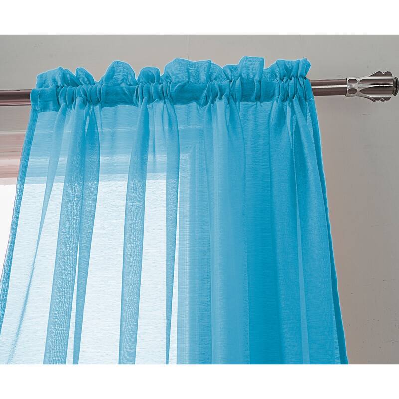 RT Designer Collection Celine Sheer 84 or 90-inch Rod Pocket Curtain Panel